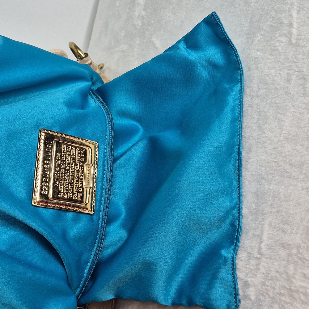 Coach Poppy Metallic Gold and Tan Tote Bag - Picture 15 of 17